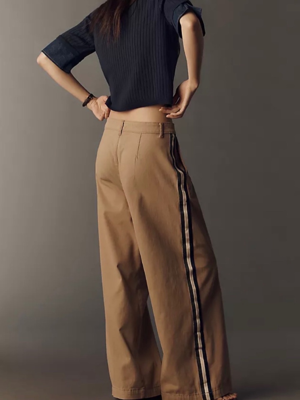 Anthropologie Maeve striped pleated pants